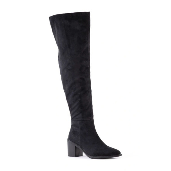 Seychelles Paradise City Over Knee Boots 6.5 NWOT Black OTK Cognac Tan Boho - Picture 1 of 10